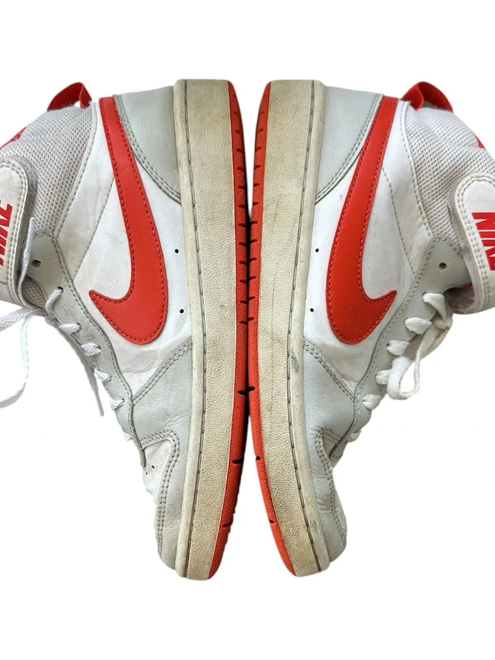 Nike Orange & White Court Borough Mid 2 Size 5Y
